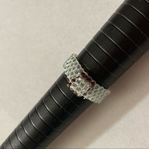 Blue and Purple Beaded Ring